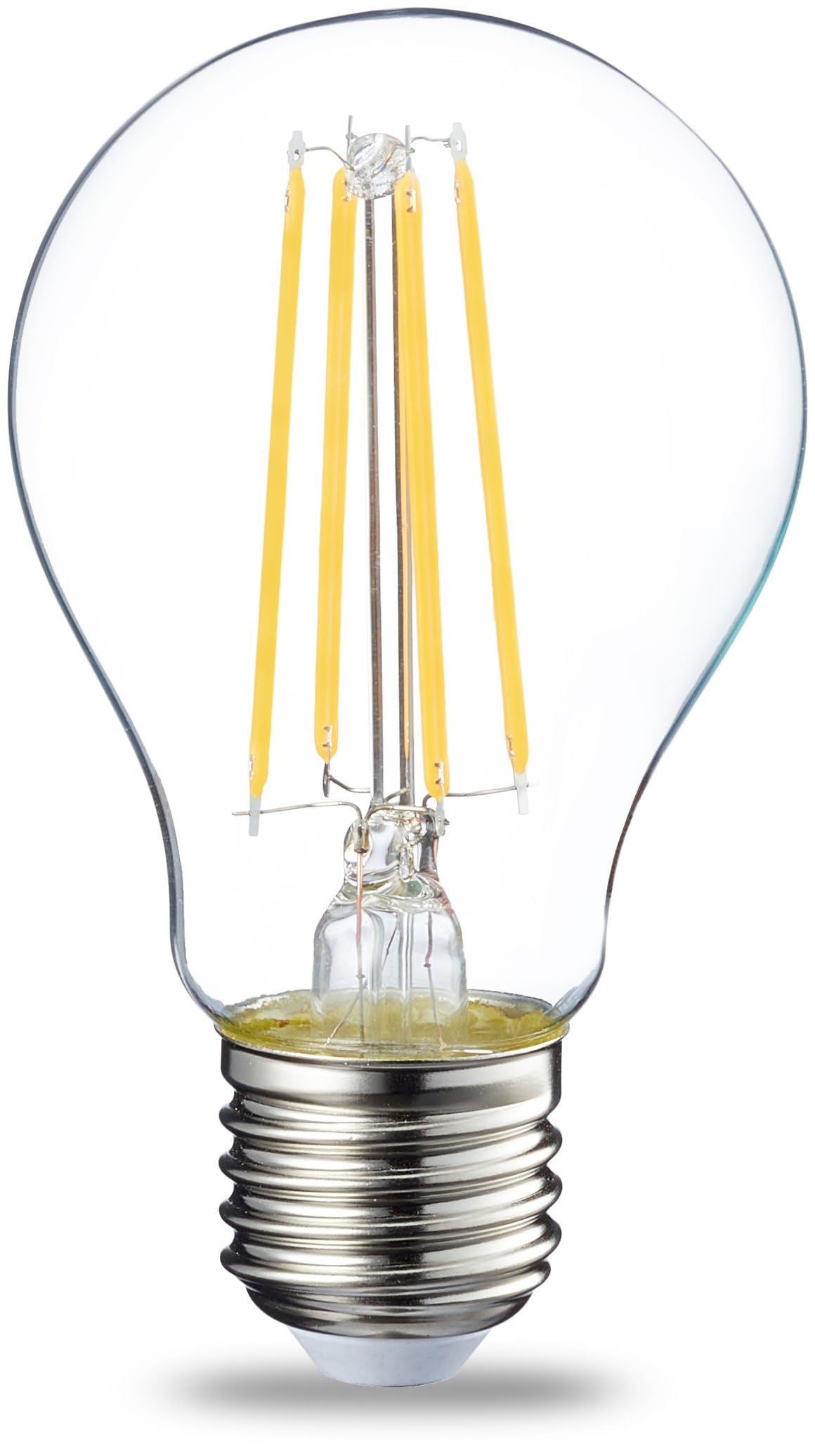 Amazon Basics Żarówka LED E27 z gwintem Edisona, 7 W (odpowiednik 60 W), przezroczysta, ciepła biel, brak możliwości przyciemniania, opakowanie 2 sztuk