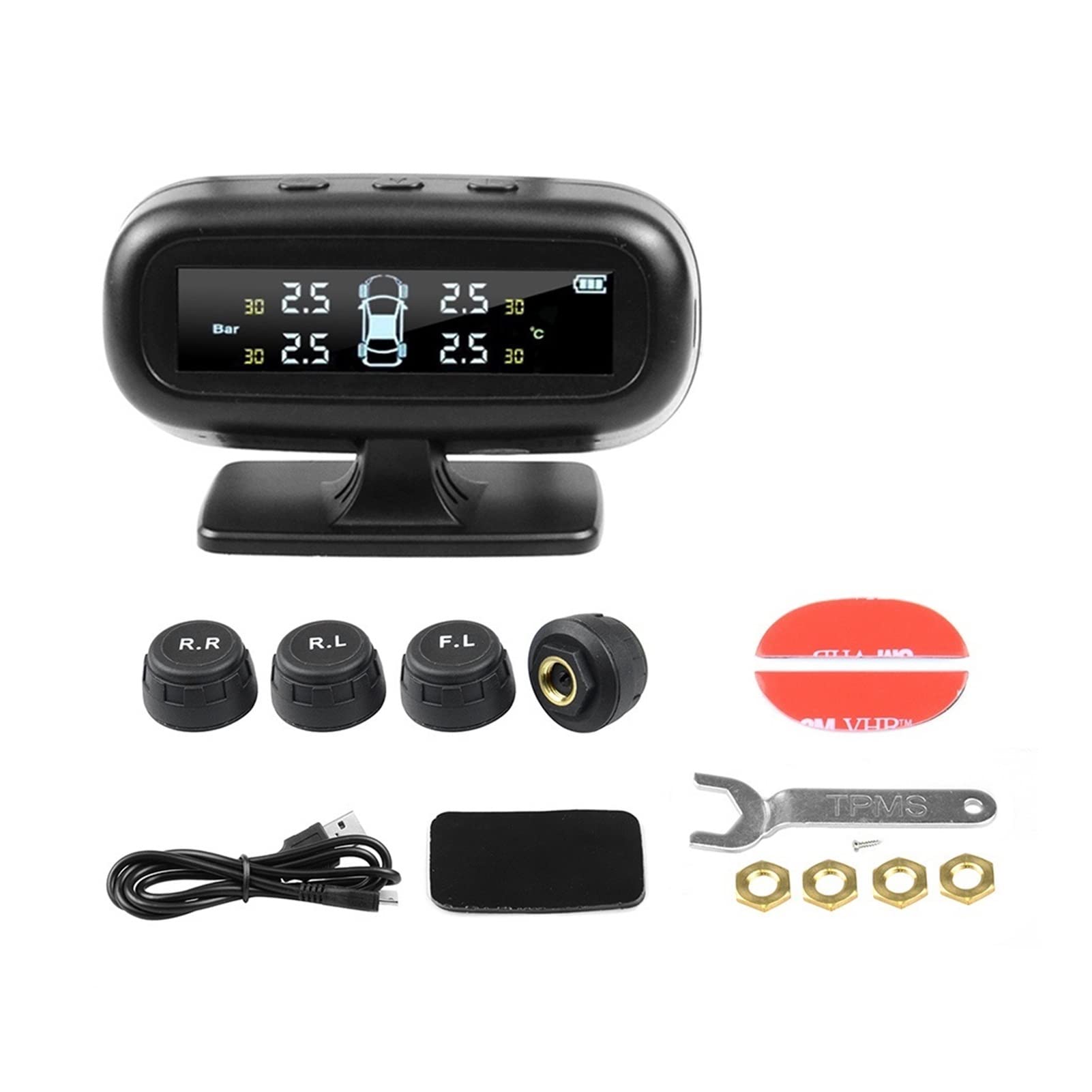 Auto Intelligente TPMS. Sistema di monitoraggio della Pressione dei Pneumatici Digital TMPS LCD. Schermo USB Sensore di Pressione della Gomma di Allarme Automatico (Type : B Type External)