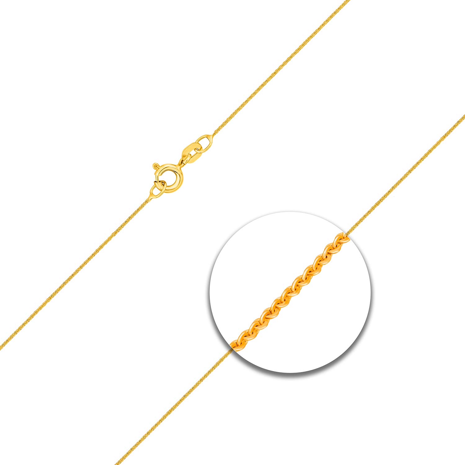 EDELIND Sehr feine Goldkette Damen Mädchen Herren 333 375 585 750 Gelbgold Ankerkette flach 0,8 mm 8 9 14 18 Karat Echtgold Halskette Gold mit Schmuck Geschenkbox