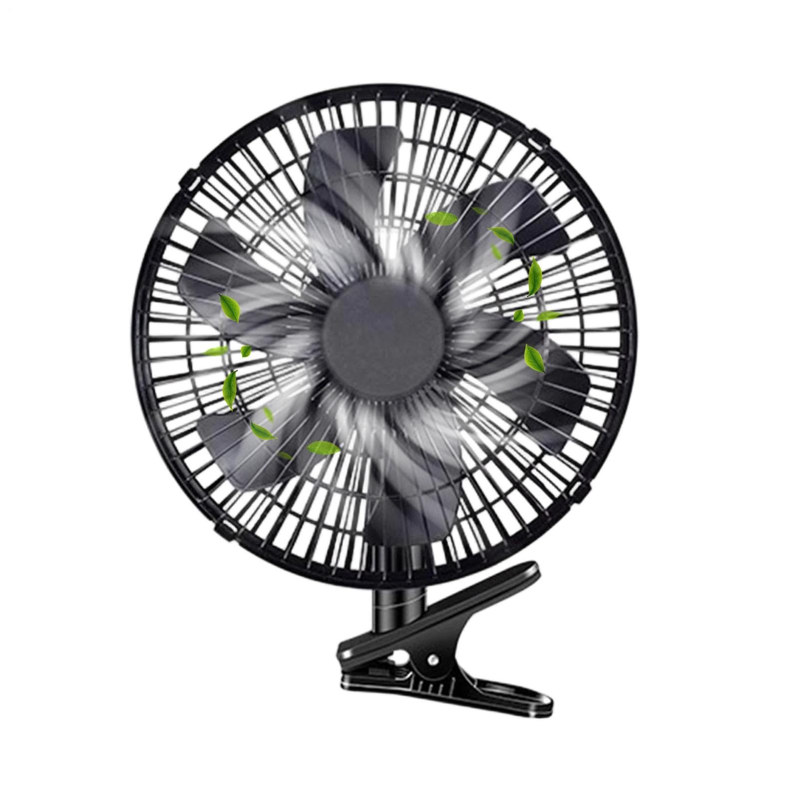 Generico Ventilatore Portatile per Auto, Ventilazione a 2 velocità con Clip e Oscillazione Automatica del Flusso d'Aria, Ventilatore Portatile per Auto 24V, per Furgone Veicolo Camper SUV