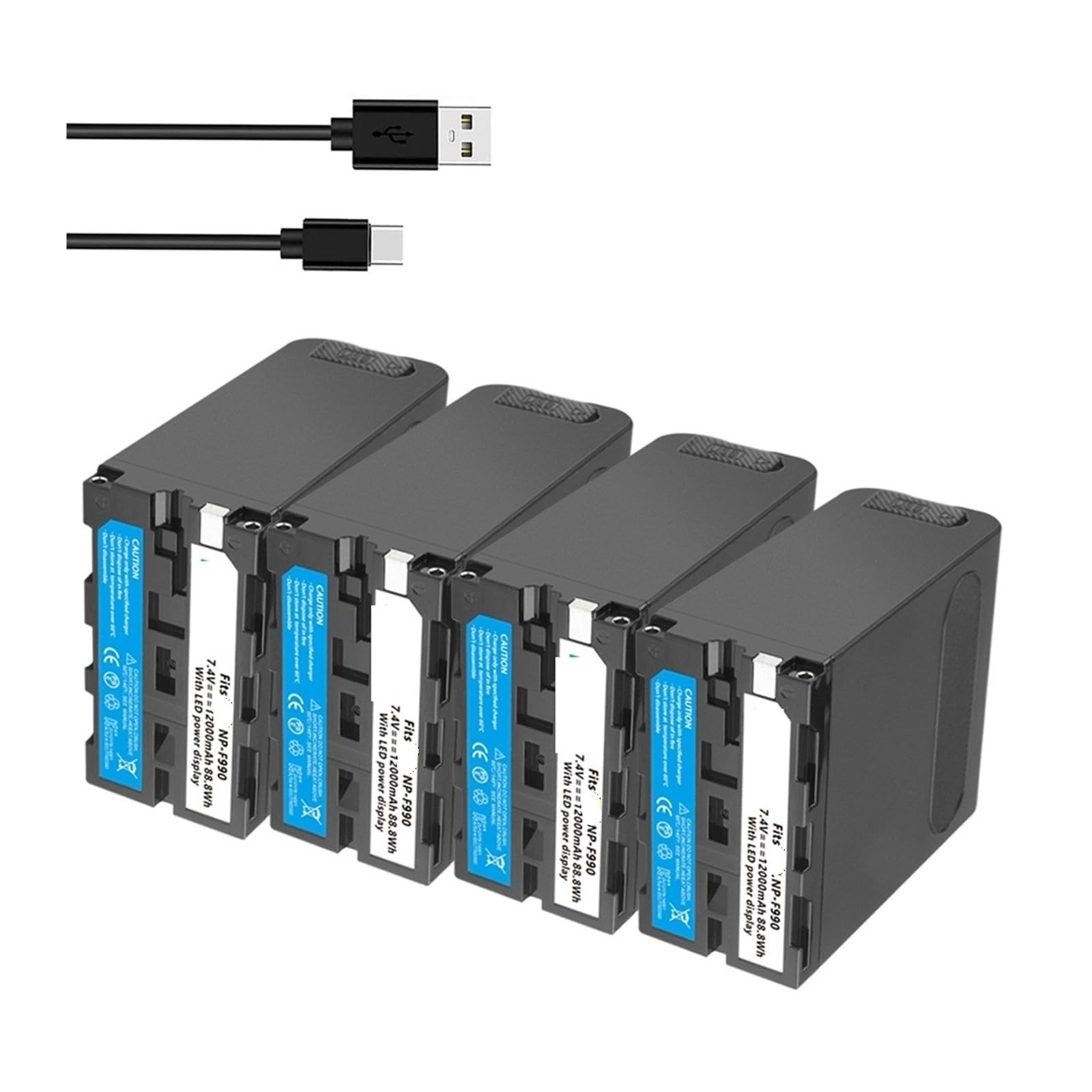 Batteria Di Decodifica NP-F990 NP F970 F980 F960, Compatibile Con Sony, For Videocamera HXR-MC1500C NEX-EA50 HVR-Z7C For Luce Video LED(4 Pcs Battery)