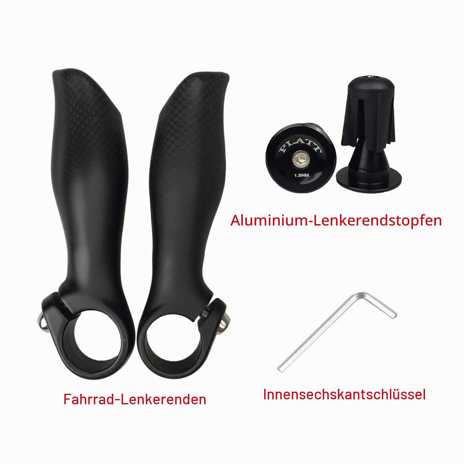 PLATT Fahrrad Bar Ends Carbon Lenkerhörnchen MTB Bike Fahrrad Lenker Griffe Sport & Freizeit