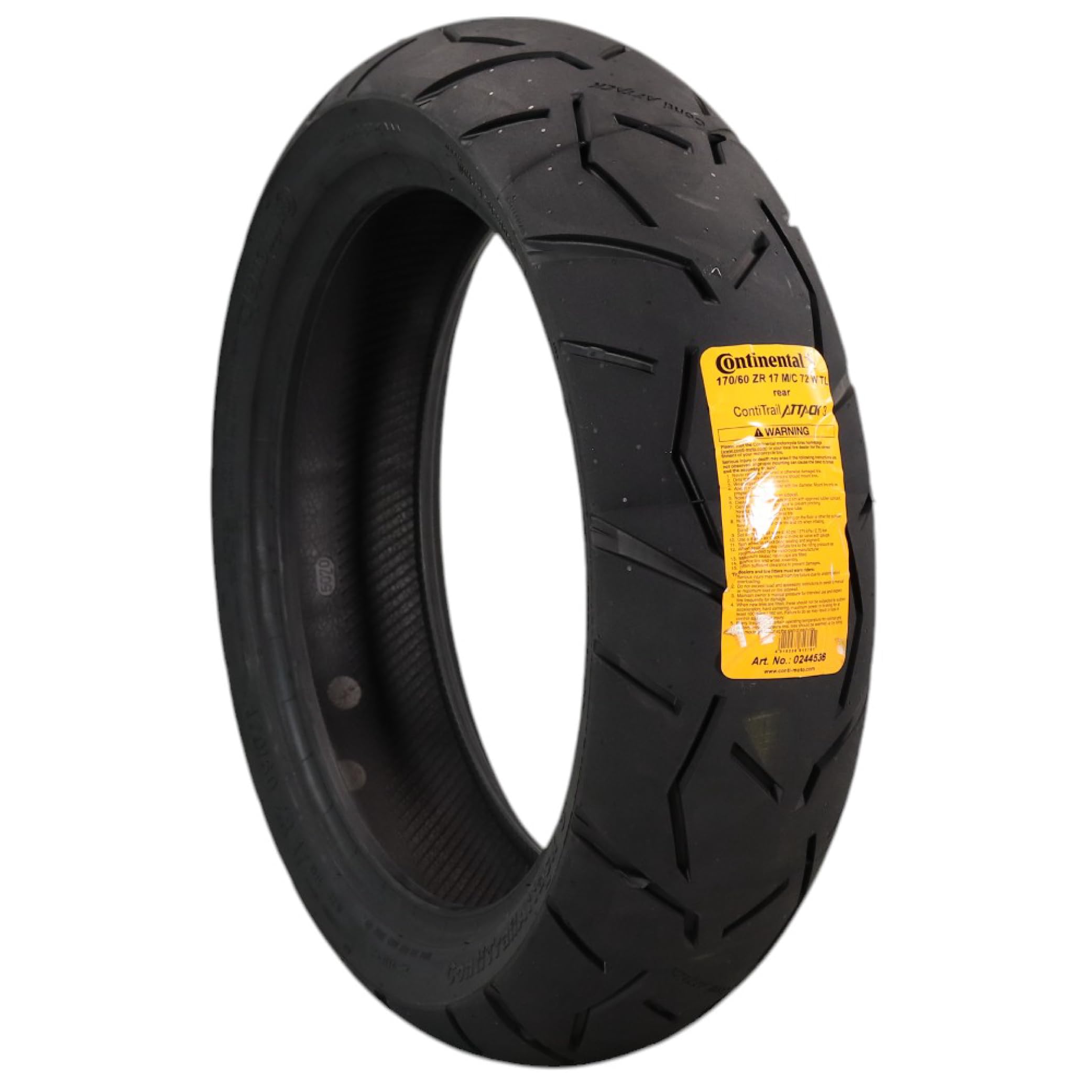 Continental ContiTrailAttack 3 Tour Motorcycle Tire 59V - High-Performance Grip, Enhanced Stability, and Quick Warm-Up (170/60 ZR17)