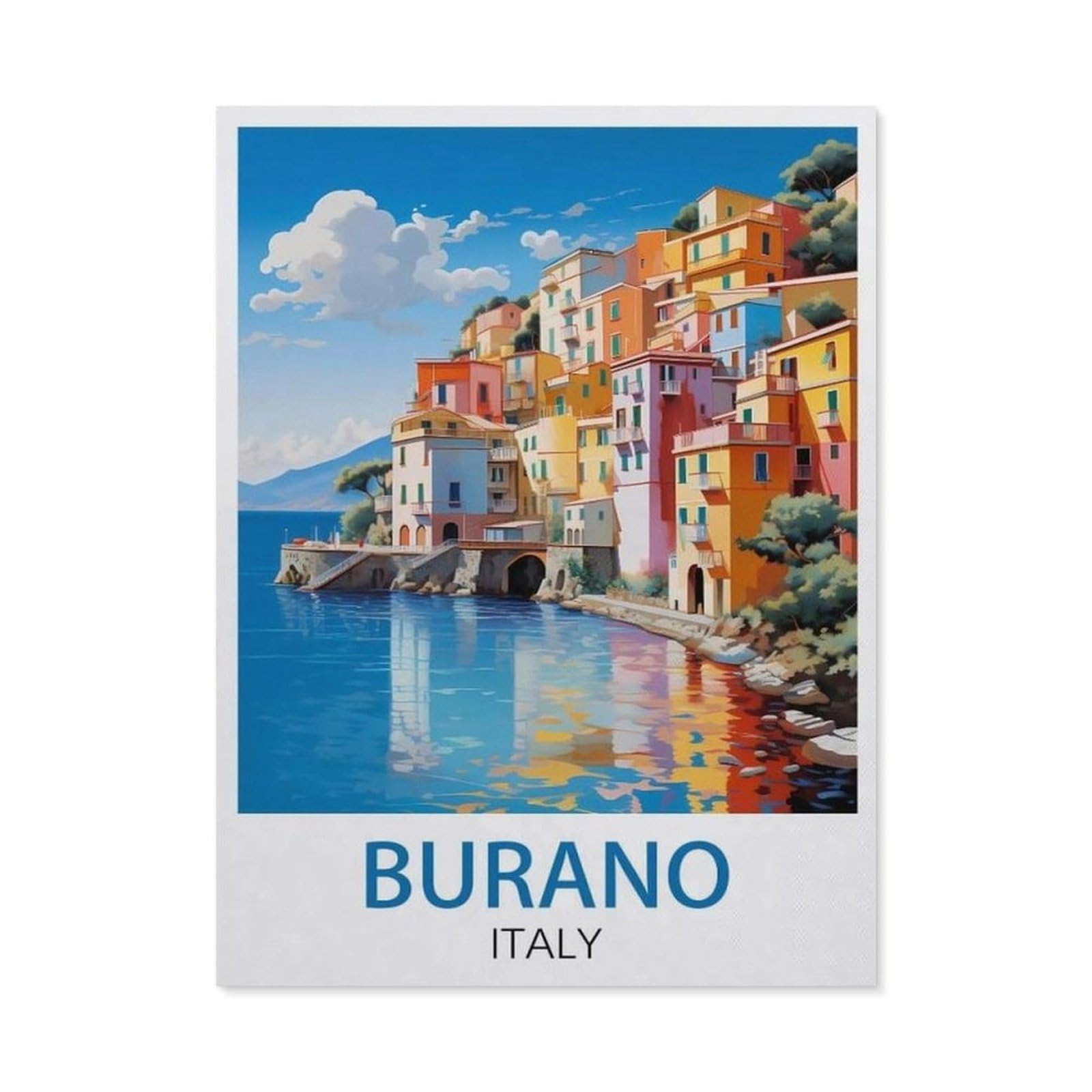 Vintage Metal Tin Sign，Burano Italy(15x30cm）