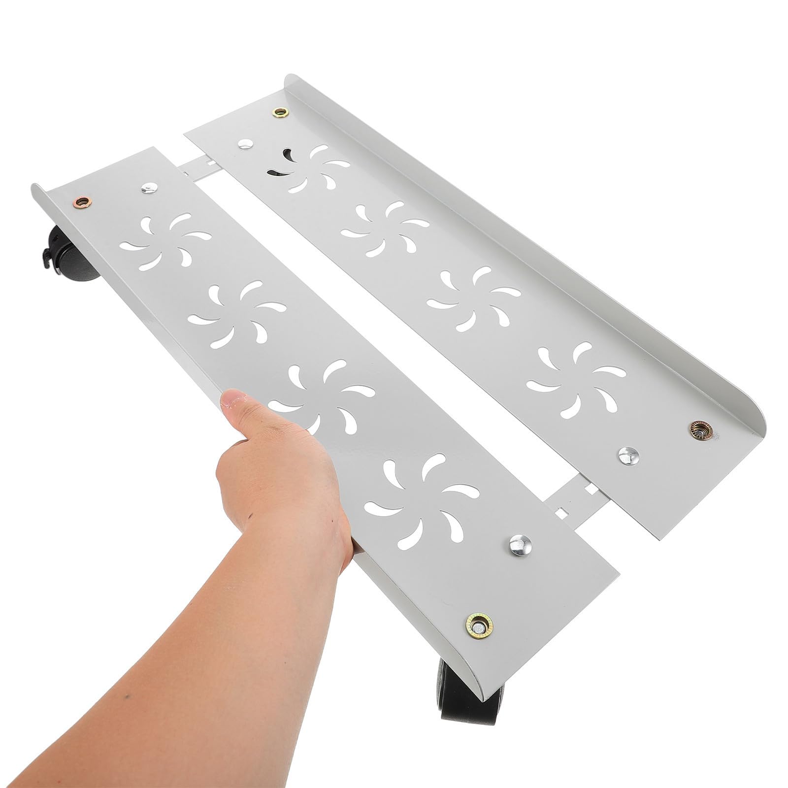 PartyKindom Soporte de Computadora, Soporte de Torre para PC Ruedas, Acero al Carbono, Blanco, Frenos, para Torre de Ordenador, para Escritorio y Hogar