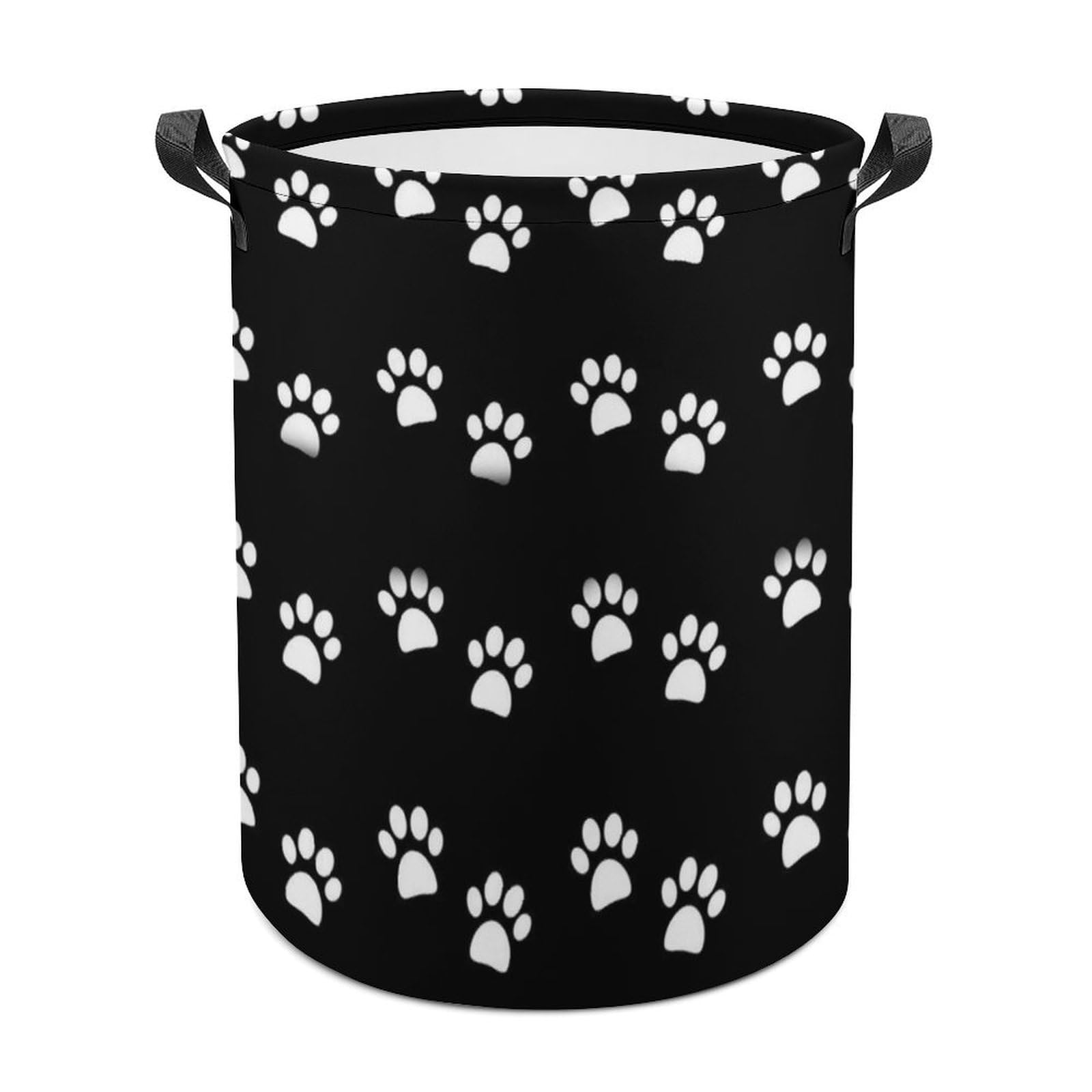 MHYRAC Laundry Hamper, Dog Paw Prints Laundry Basket, Washing Basket with Handle