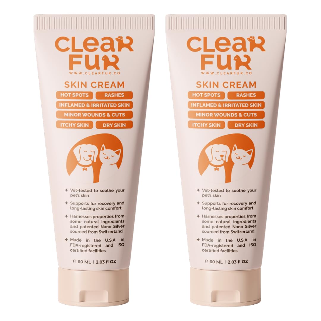 ClearFur Hot Spot and Itch Relief Skin Cream for Dogs and Cats 2-Pack