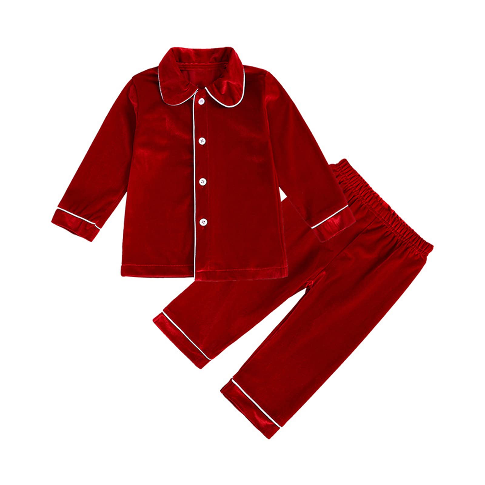 Verve Jelly Ensemble De Pyjama Boutonné Pour BéBé Fille Avec Chemise BoutonnéE à Manches Longues Et Pantalon En Polaire Pour Enfants 2 PièCes