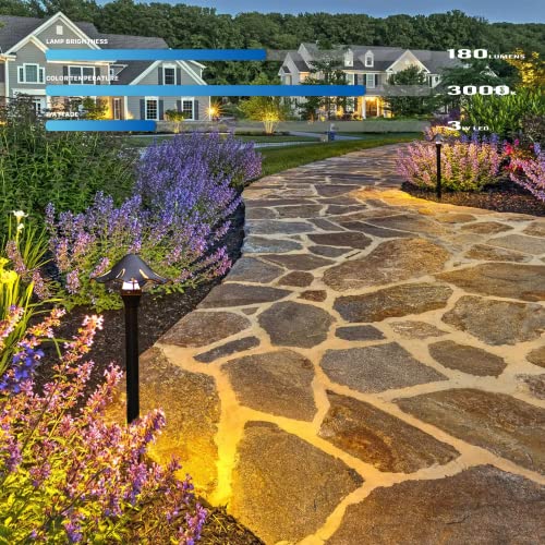 Goodsmann Pathway Lights 3W Led 2Pk Outdoor Low Voltage Landscape Lighting 180 Lumen Hardwired Path Light 3000K Warm White Metal 12V Bronze Electric Sidewalk Walkway Lights With Cable Connectors #TOP1