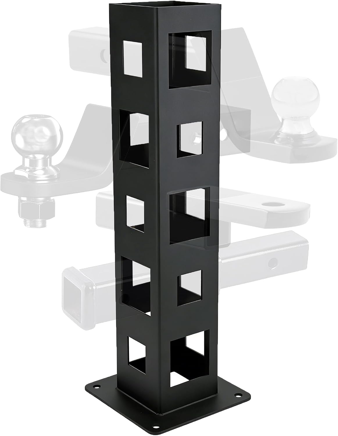 Heavy Duty Wall Mount Hitch Receiver, 1/1.25"/2" Receiver Hitch Holder, Hitch Storage Base, The Rack Collector Holds 500 lbs-7 Hitch Storage Mount