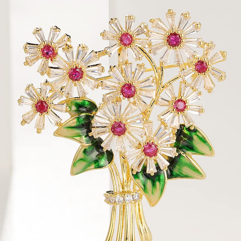 Image of Elegant Pearl Flower Designer Brooch Pins Broches Costume Jewelry For Women Fashion Christmas Gift