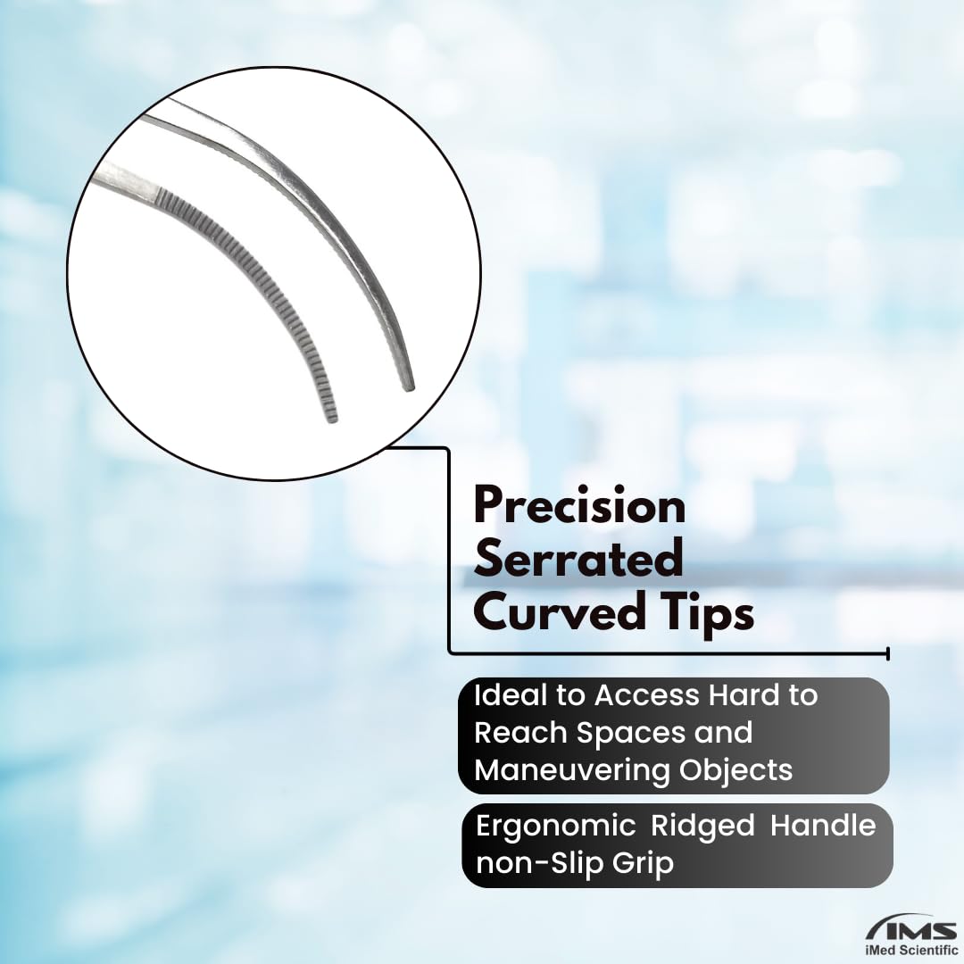 Multifunction Lab Tweezers Narrow Micro Point Fine Serrations Stainless Steel Forceps - 12