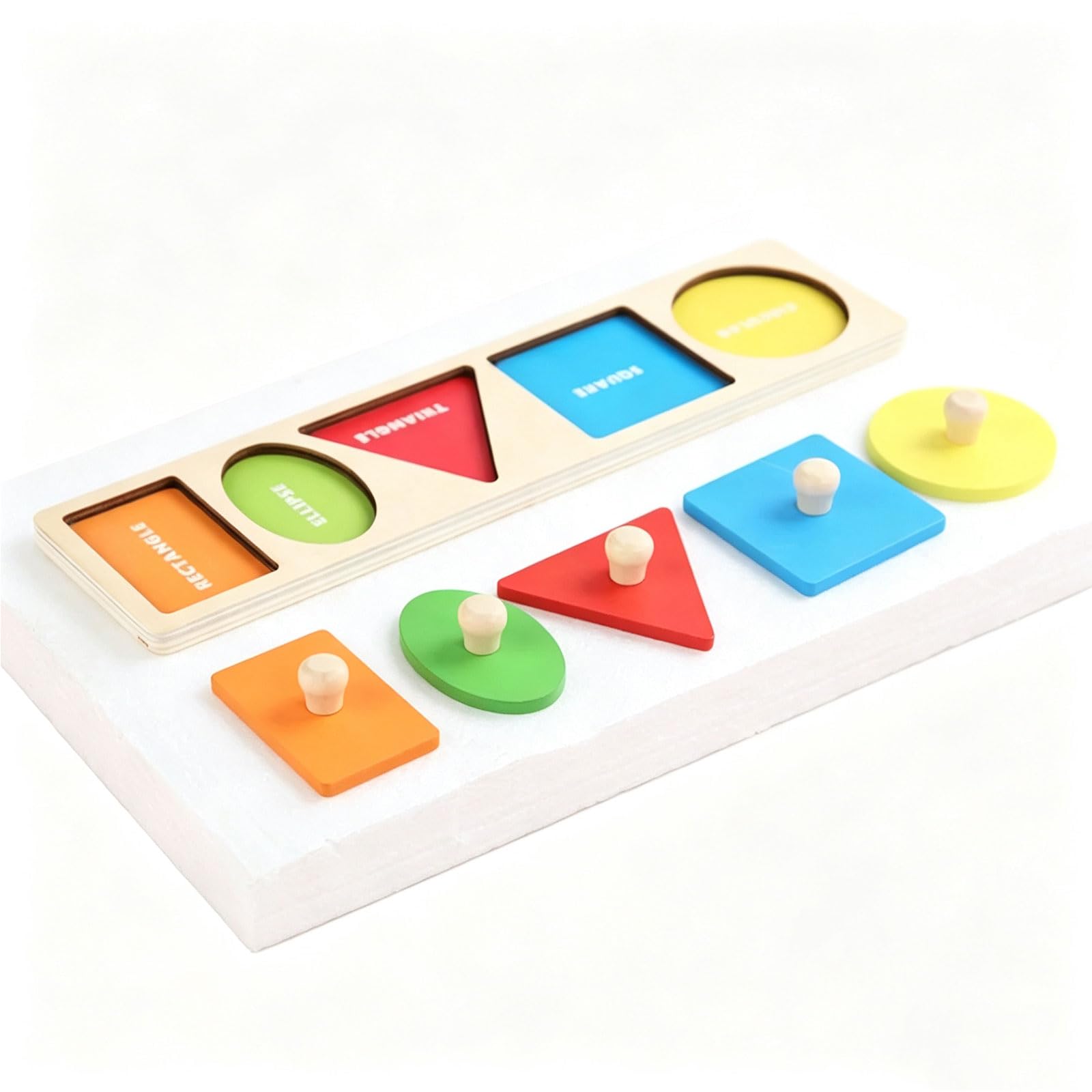 ttnmrc Montessori Wooden Shape Peg Puzzle