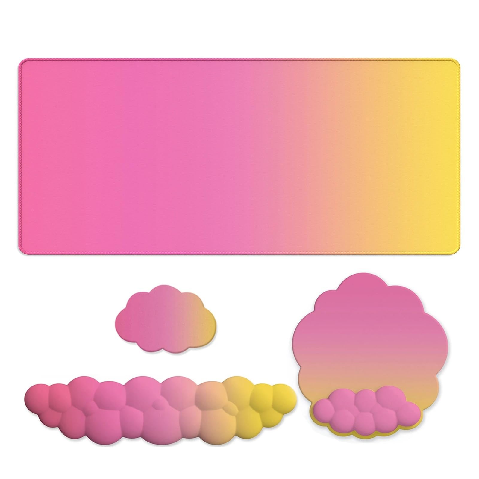 Tappetino Mouse Con Poggiapolsi Set poggiapolsi in memory foam Cloud | Supporto for tastiera e mouse, laptop antiscivolo for casa e ufficio(3 in 1 set7)