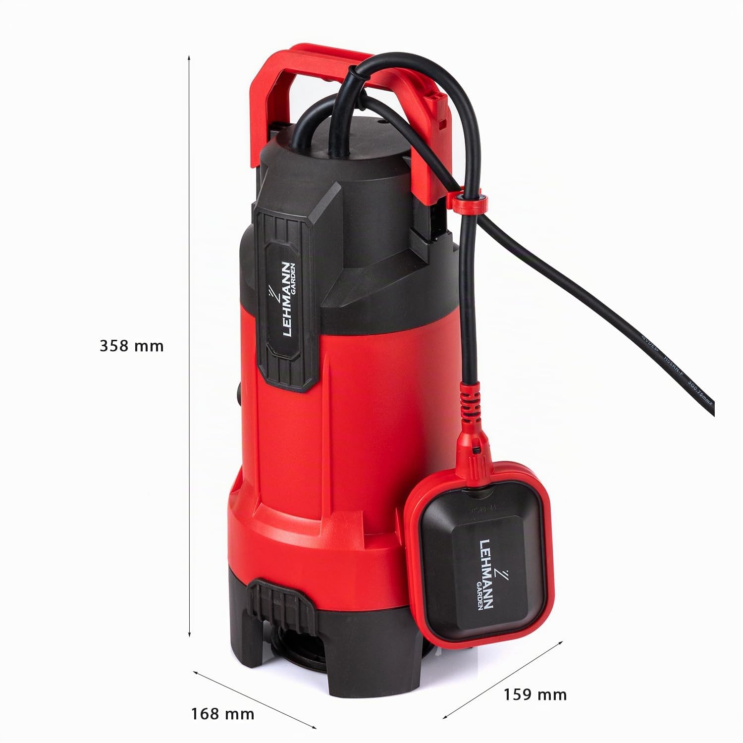 LEHMANN Pompa Sommersa con Galleggiante Integrato, 750W, Pompa Sommergibile per Acqua Sporca e Pulita, Portata 20000 l/h, Altezza Massima 10 m, Particelle Ø 35 mm, IPX8