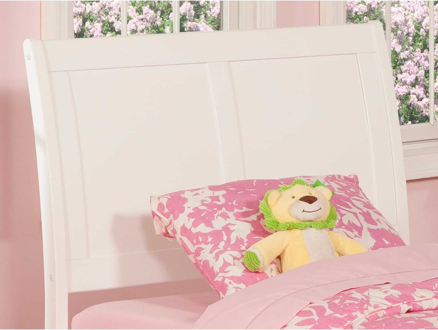 HomeStock Headboard with USB Charger - Classic Bedroom Design - Durable & Stylish White/Twin