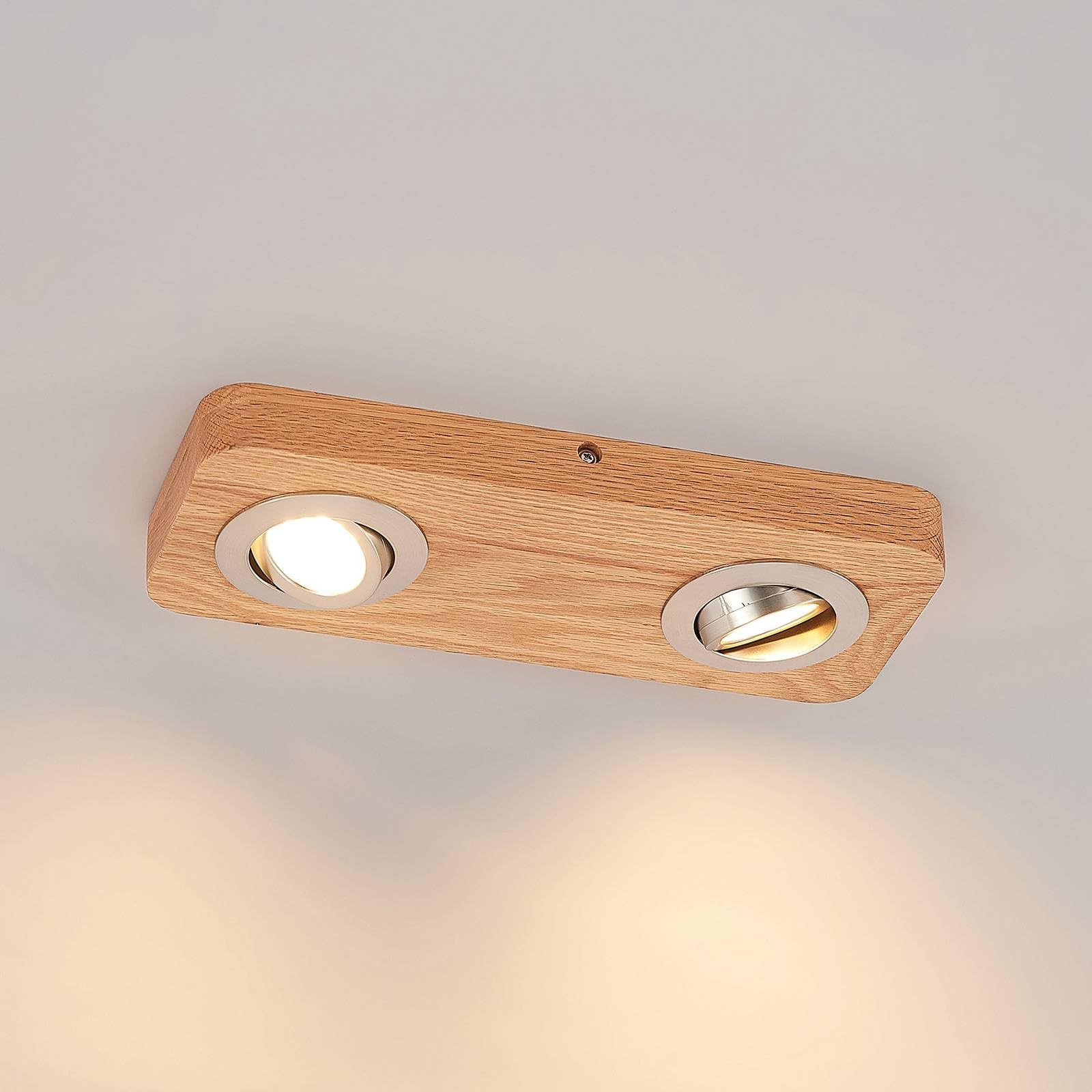 Lindby ,schwenkbar (Modern) aus Holz (2 flammig,) - Deckenleuchte Lampe Wohnzimmerleuchte
