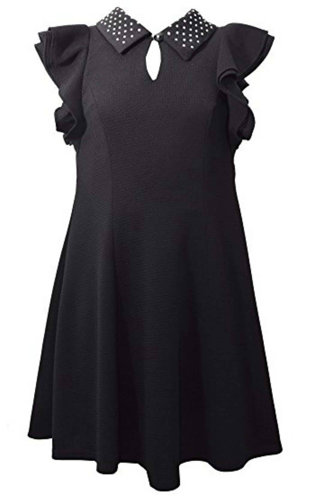 Bonnie Jean Girl's Black Double Ruffle Dress