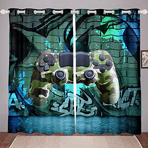 feelingyou Teens Gamepad Fenstervorhang 183x117cm Camouflage Game Console Fashion Vorhänge für...