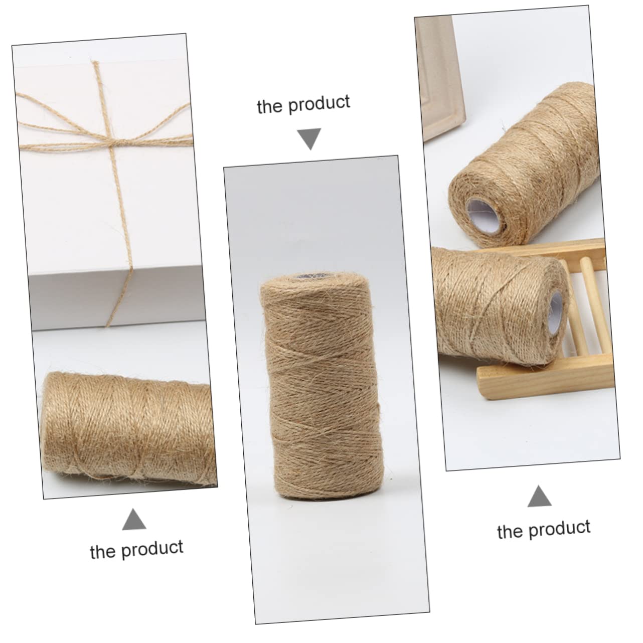 Holibanna 2Rolls Jute Twine String Durable Rope for DIY Crafts Gardening Projects and Home Decor Natural Material for Wrapping and Bundling