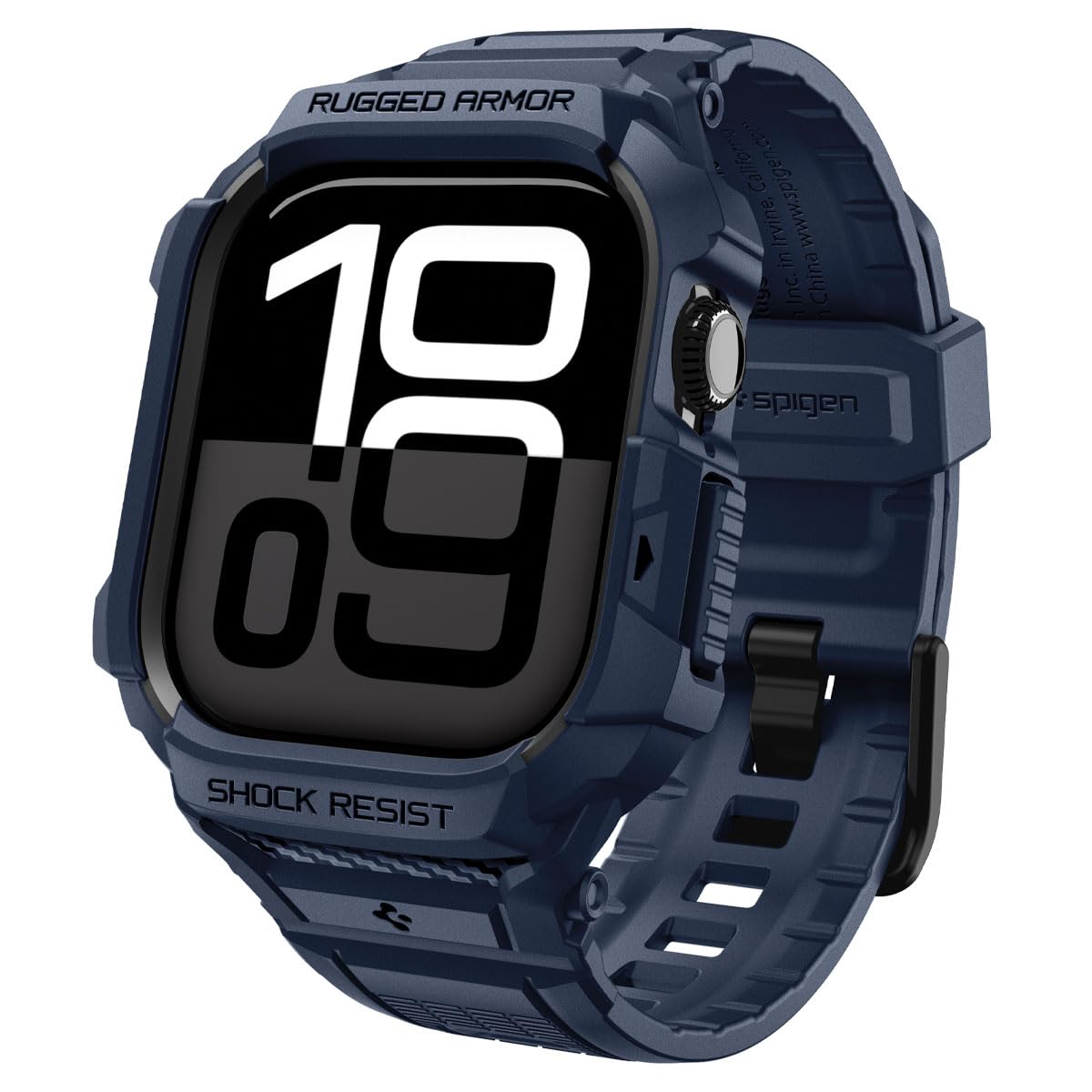 Spigen Apple Watch 46mm Seri 11/10 ile Uyumlu Kılıf & Kordon Rugged Armor Pro 2 Üst Düzey Koruma Lacivert Kayış - ACS10505 (Spigen TR Garantili)