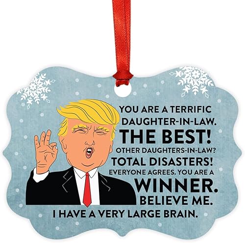 Miniatura 14 de Andaz Press Divertido presidente Donald Trump Fancy Frame Recuerdo Adorno de Navidad Regalo de mordaza, Perra fantástica, 1 paquete, ideas de regalo