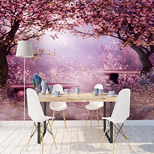 SUUKLI Vlies Fototapete Fotomural - Wandbild - Tapete - Rosa Kirschblüte...