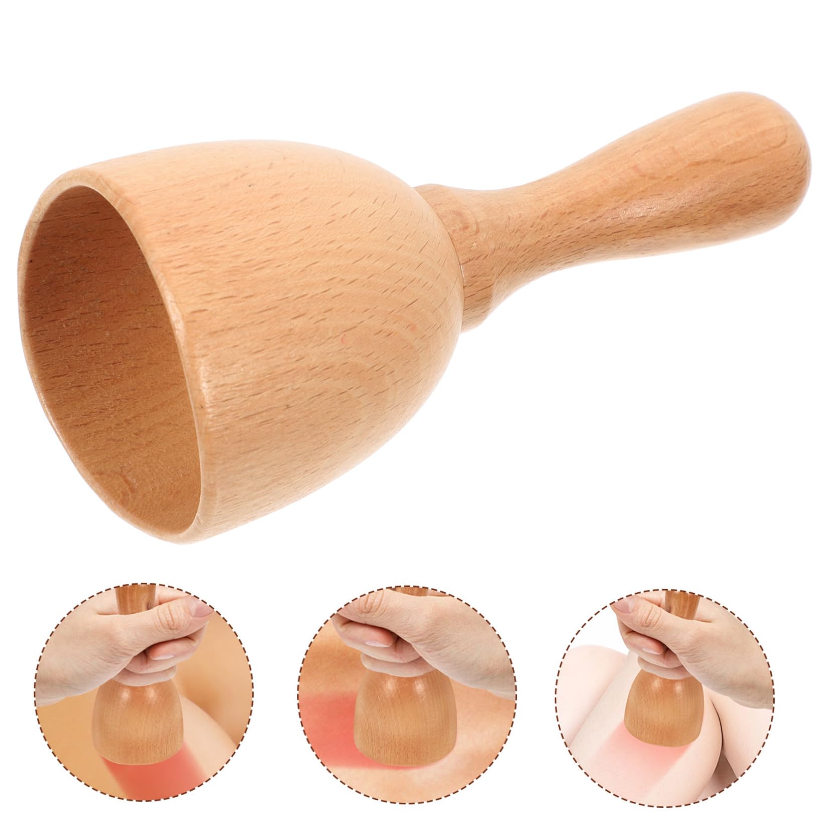 Veemoon Herramienta de Masaje Raspador de Madera en Forma de Copa 14x6 Cm Juego de Ventosas de Vacío Portátil para Terapia Ventosas en Casa, Gimnasio y Oficina, Dispositivo de Guasha