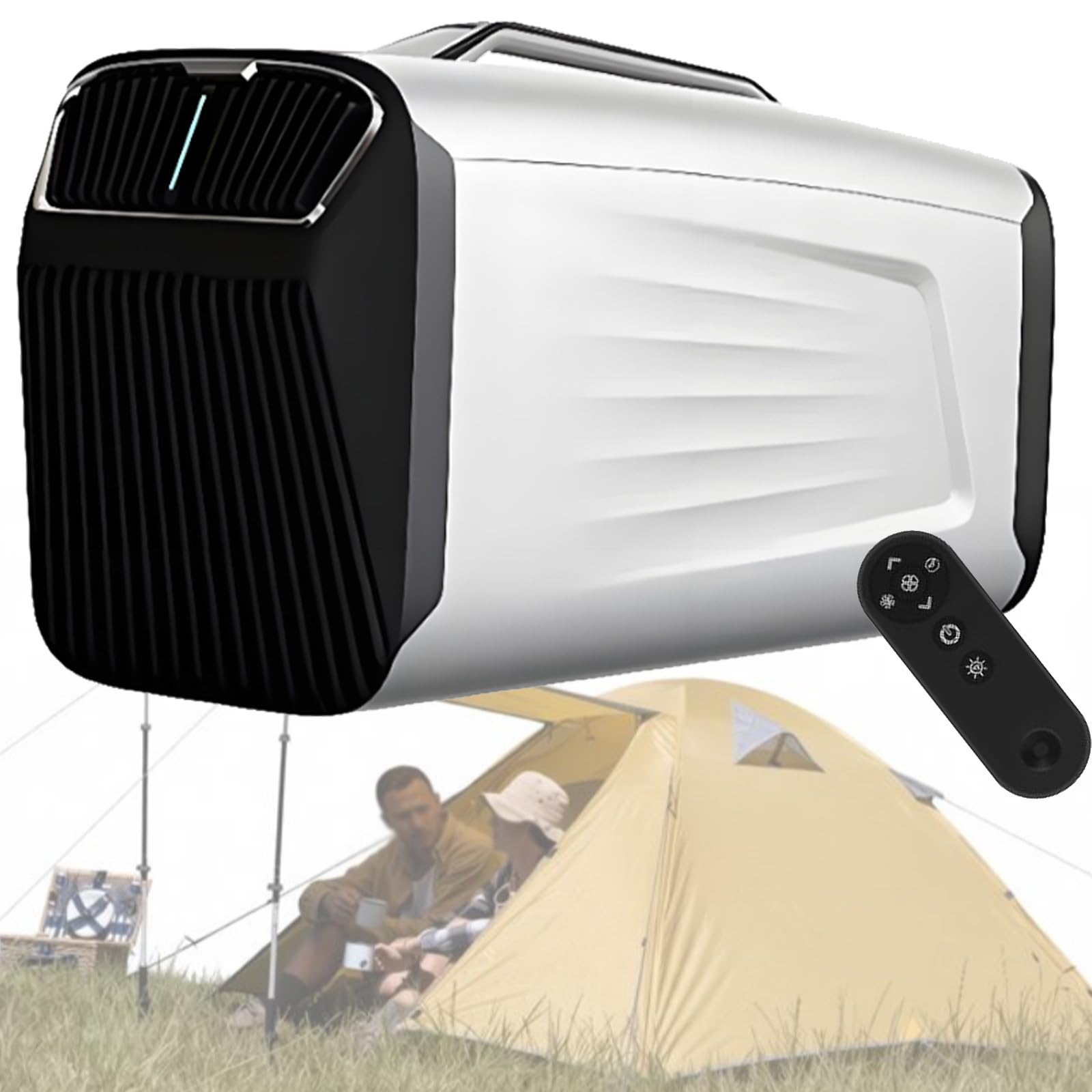 DOZPAL Portable Air Conditioner for Camping, Vanlife, RVs and Home Use - Mobile Tent Air Conditioners - 5200 BTU Air Conditioning Unit with 4 Modes Switching and 24-Hour Timer B-12V