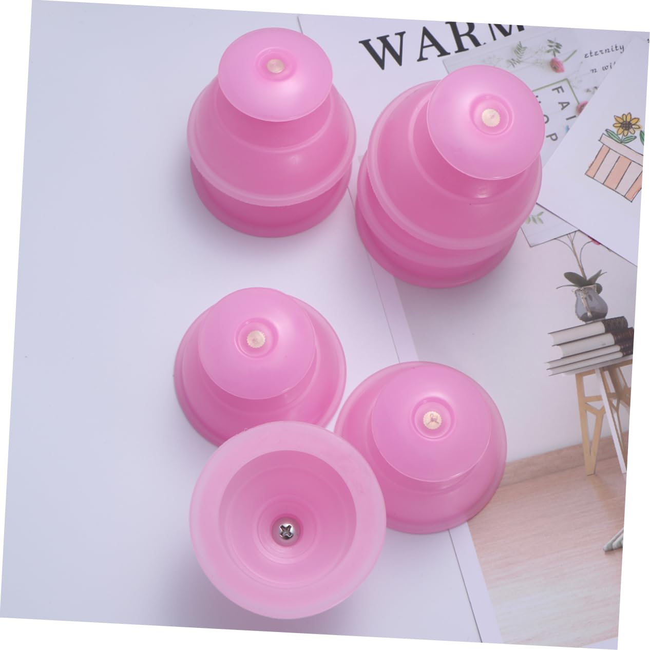 Rose Ventouses de Massage Set de Set de Pièces, Lot de 12 en Silicone