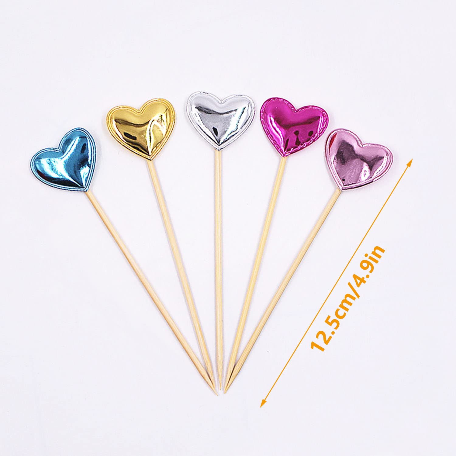 100 Cake Topper Cuore, Stella, Corona - Decorazioni Torta Per Feste Bambini - Foto 11