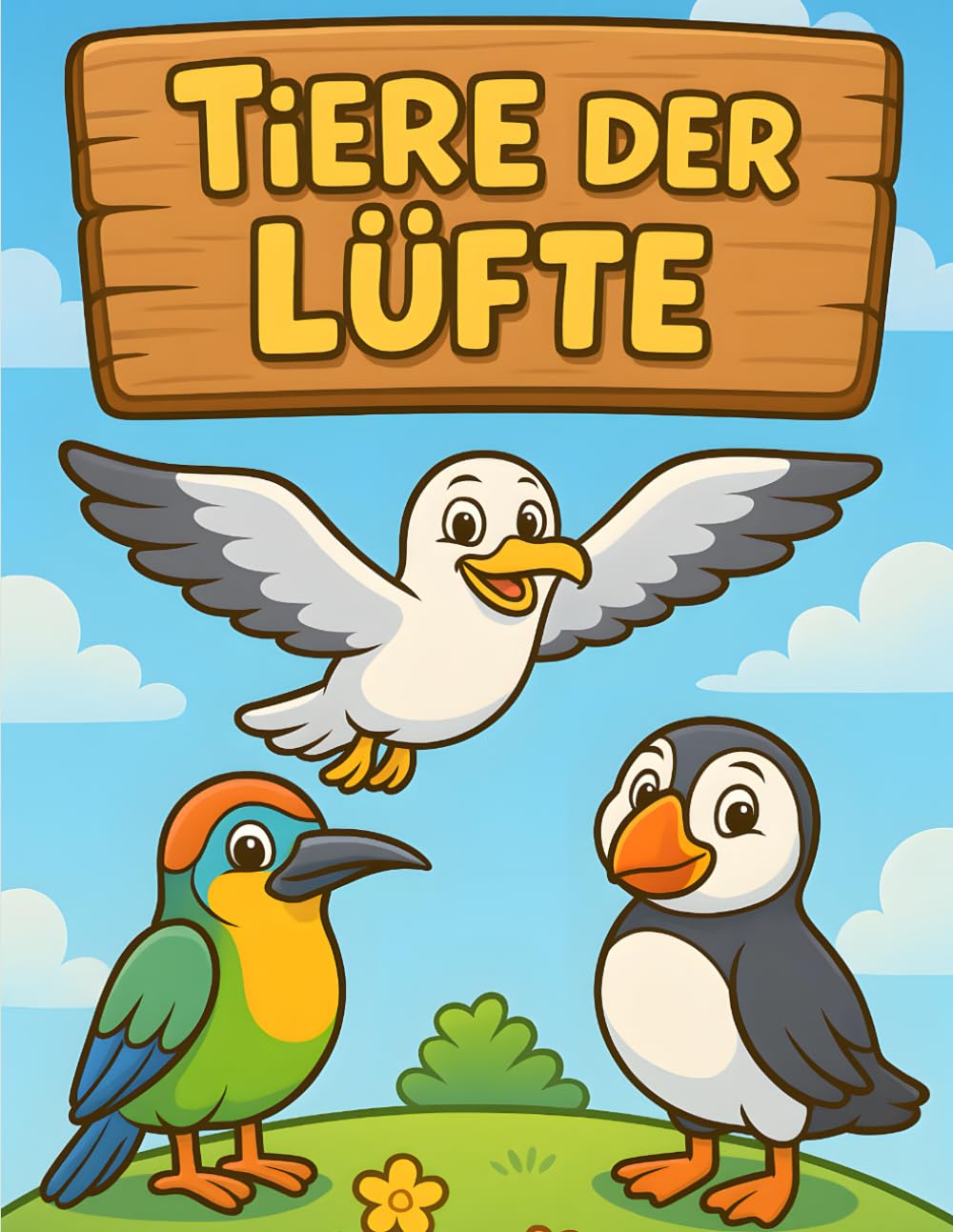 Tiere der Lüfte: Lustiges Ausmalbuch mit süßen Vögeln - 32 liebevoll gestaltete Ausmalbilder für Kinder (C. Kauffel Creative Works - Malbücher für Kinder)