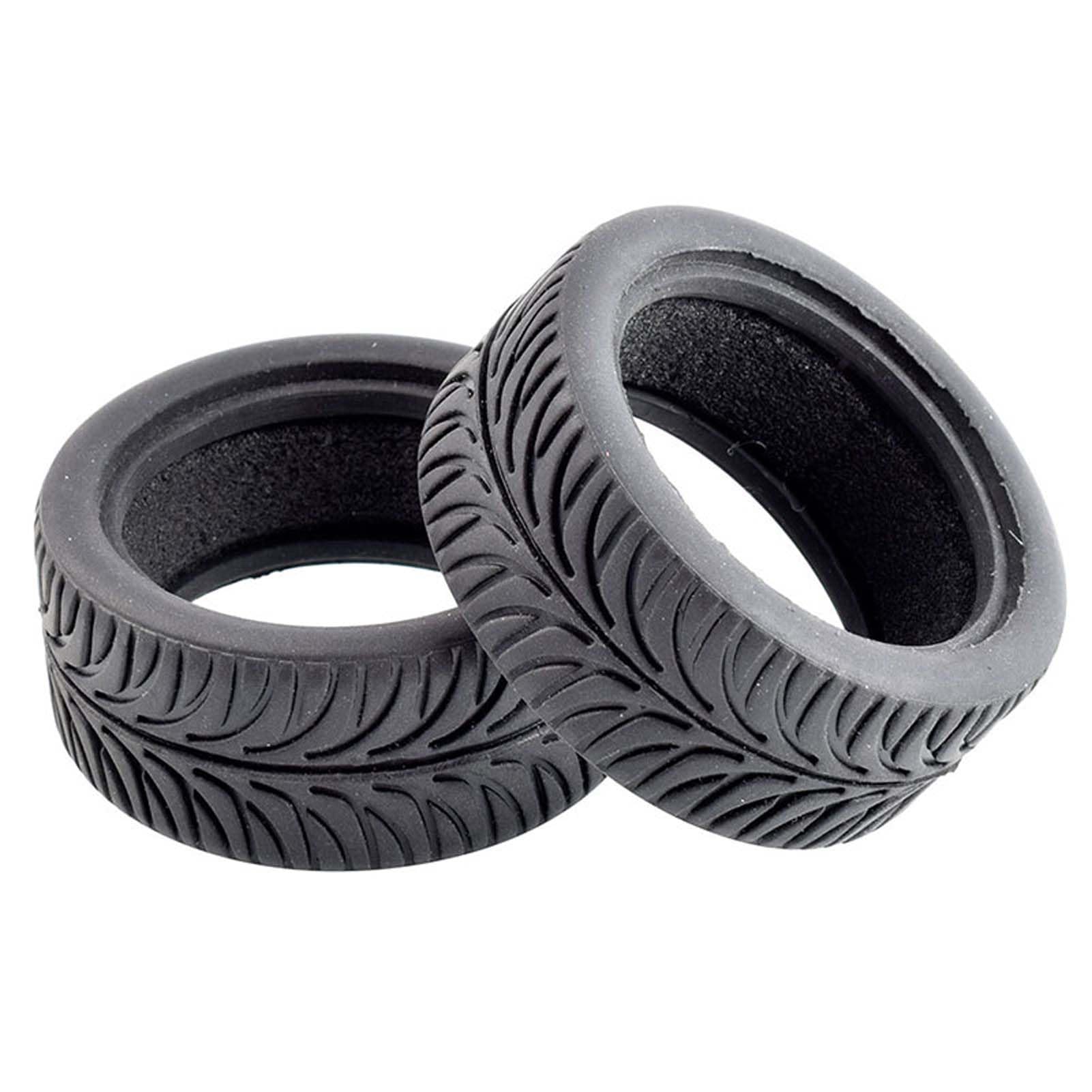 KEEDA Pack of 4 Rubber Tyres with Foam Inserts Tyres for 1/10 HSP Tamiya HPI Kyosho RC On Road Runflating Touring Car (K, 62 mm) - Image 3