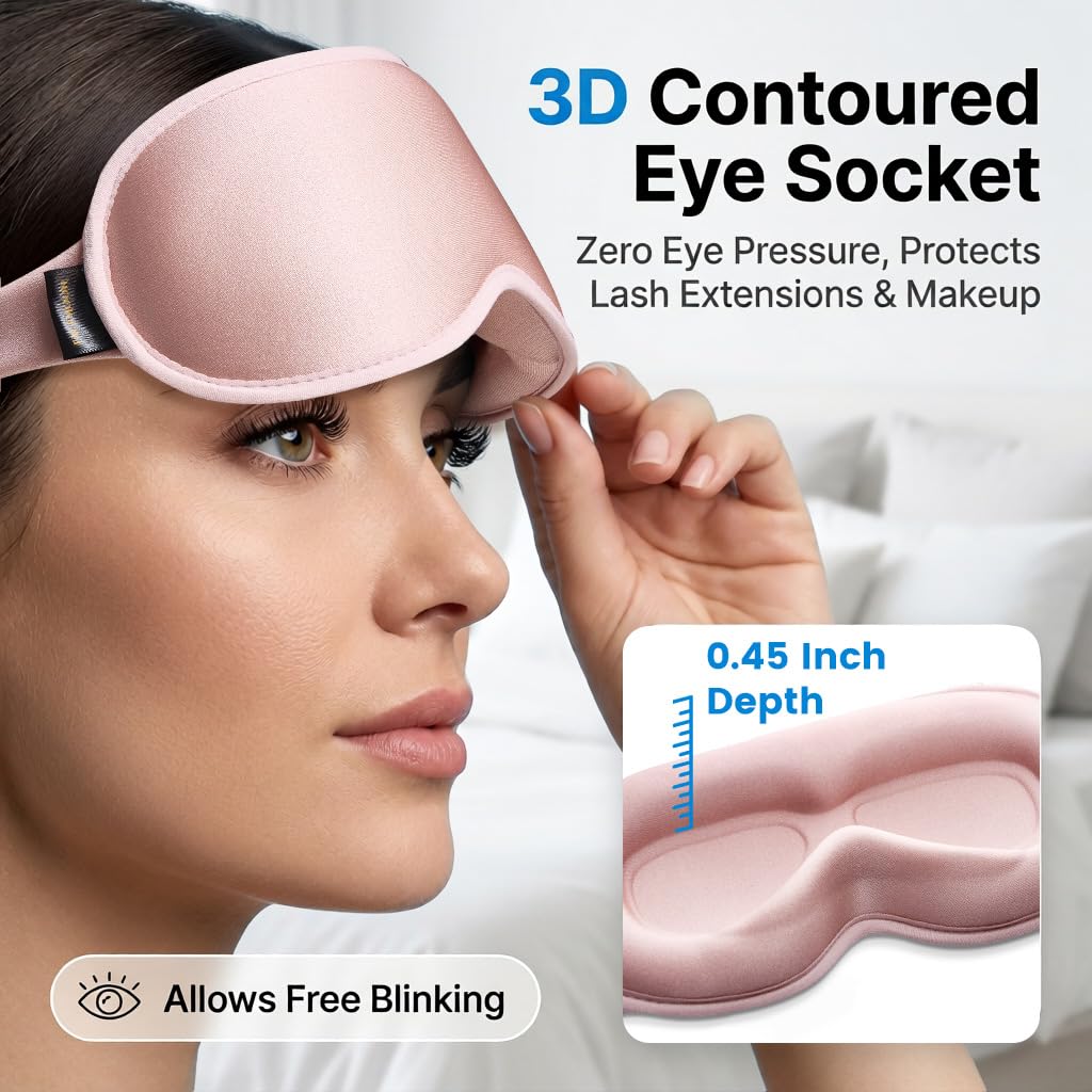 Facemoon Blackout Weighted Eye Masks for Sleep, Airplane Travel Essentials — Amazon image 4