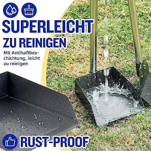 Snagle Paw Hundekotschaufel, 3 Stück Dog Poop Scooper Hundekotschaufel und Harke Metall Rechen Kehrschaufel für große mittlere kleine Hunde mit Lange verstellbare Griff Rake Waste Removal
