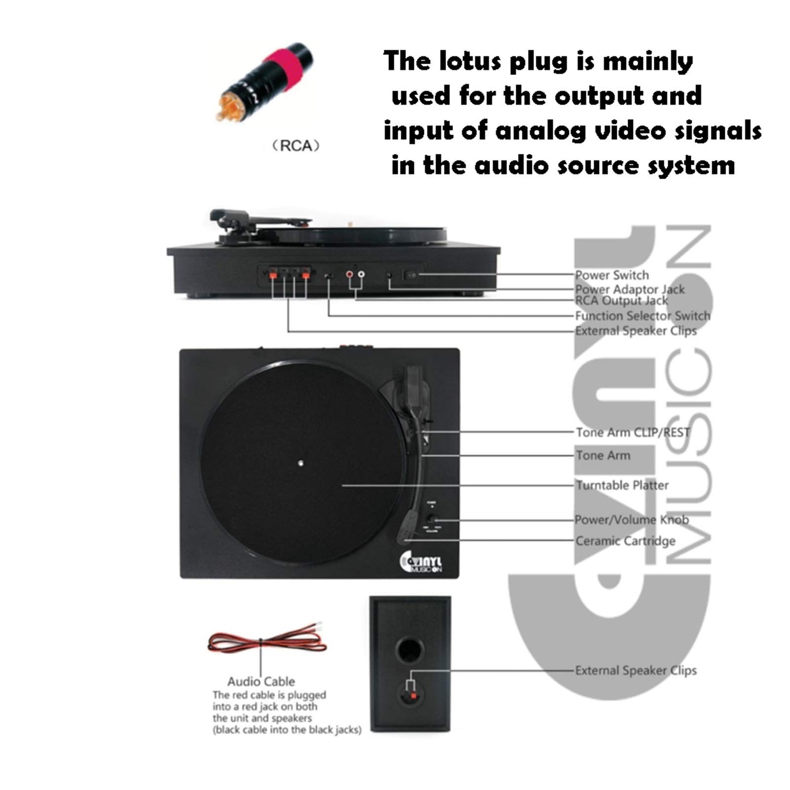 Giradischi in vinile, giradischi in vinile Bluetooth con potenti altoparlanti esterni, giradischi dischi a 33/45/78 giri/min, connessione wireless