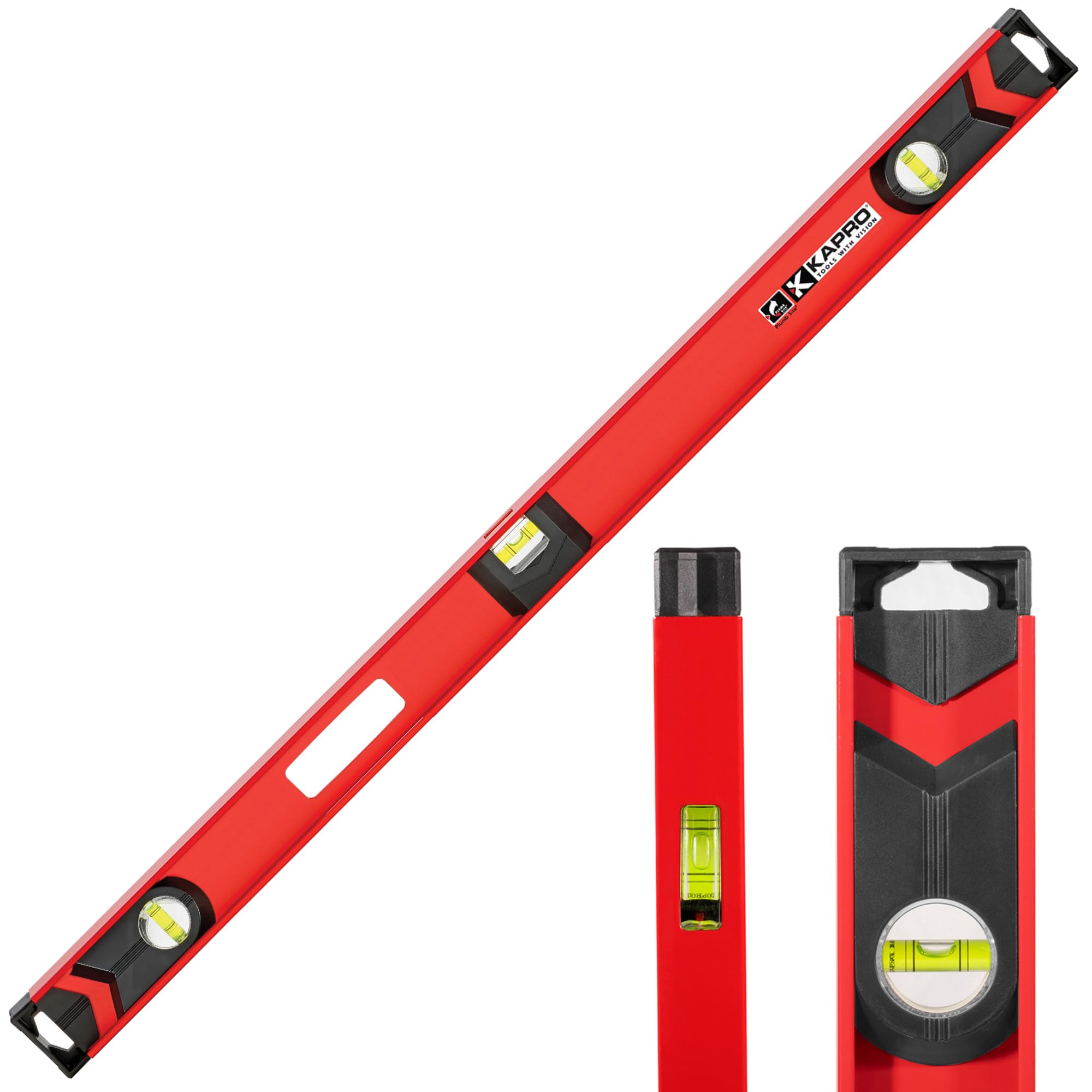 Kapro - 150-80 Semi-Professional I-Beam with Plumb Site Level - Features Horizontal Vial and Dual-View Plumb Site - Aluminum - 48 Inch