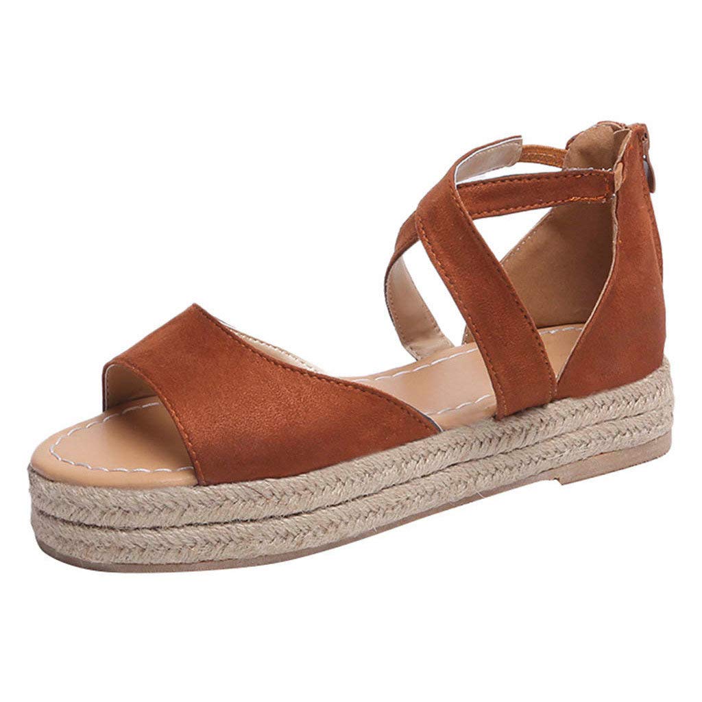 Womens Casual Platform Weaving Cross Straps Platform Waterproof