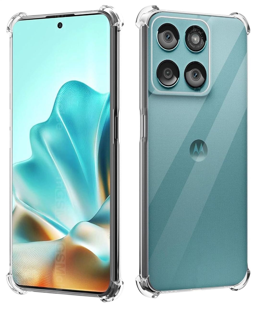 KrKis Back Cover for Motorola Moto Edge 60 Fusion 5G PC + TPU Clear Transparent Raised Edges Shockproof Protective Phone Bumper Case Moto Edge 60 Fusion 5G (Transparent)