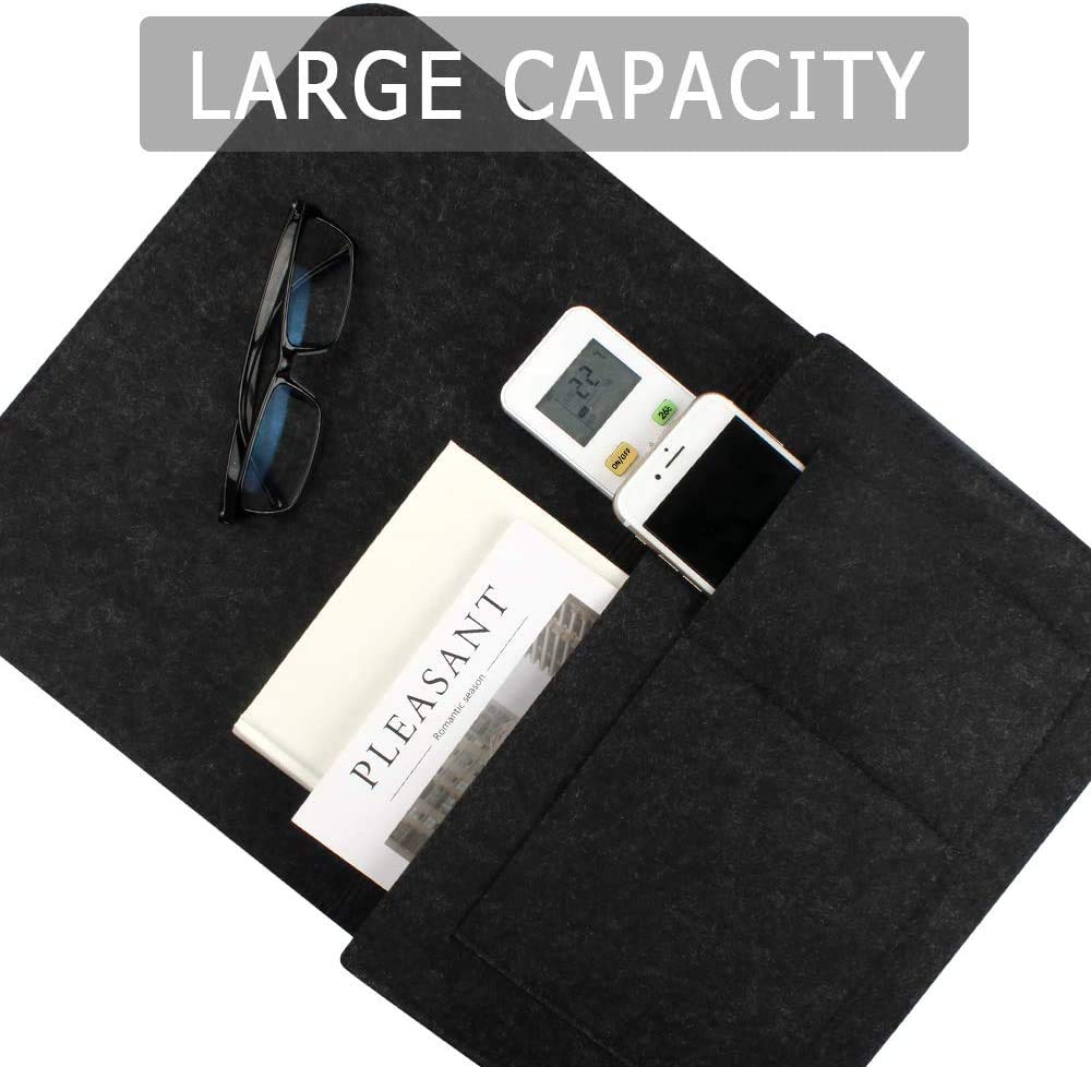 Panier De Chevet Suspendu En Feutre - 5 Poches Pour Téléphone, Livre, Télécommande | Noir