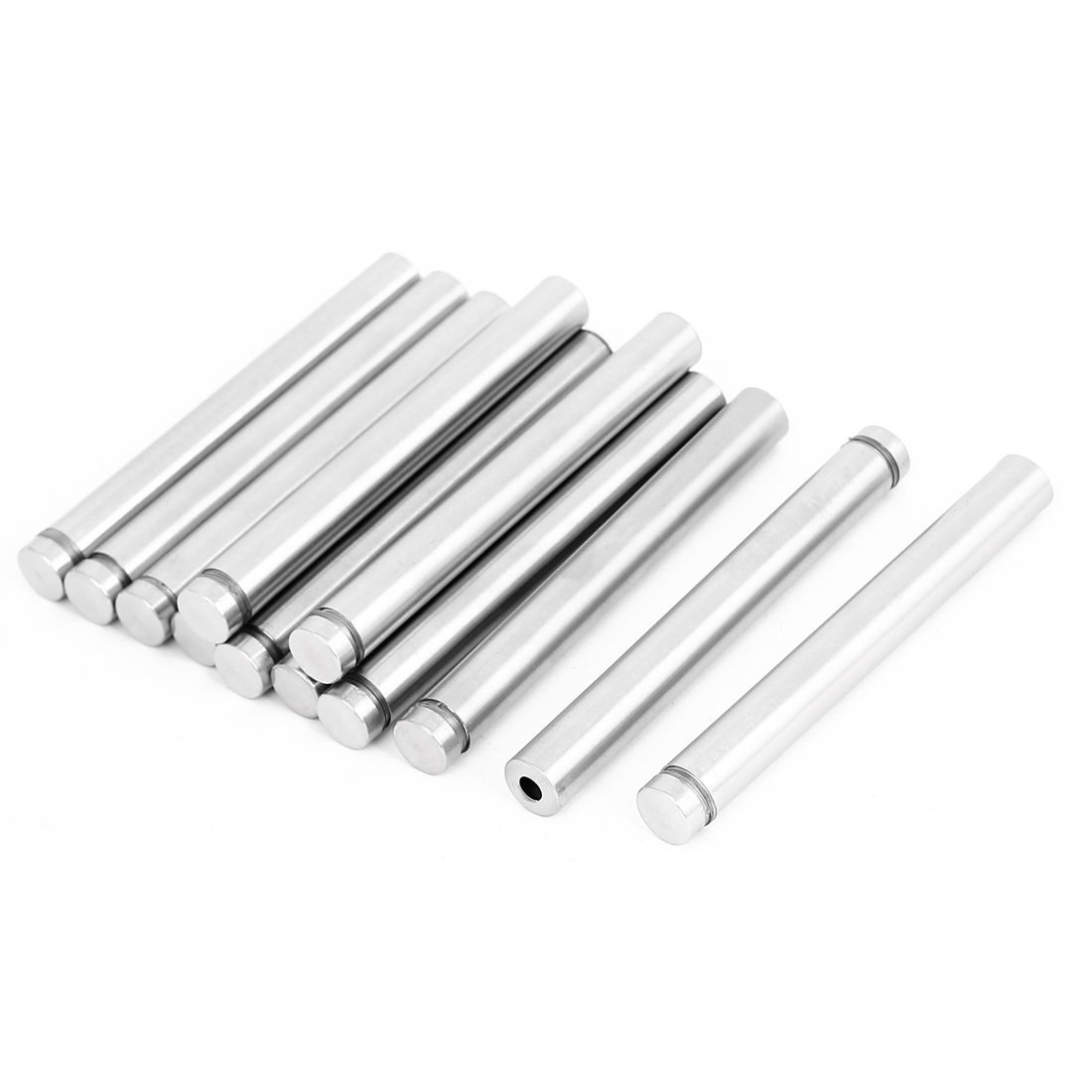 Uxcell Silver Tone Sourcingmap Frameless Glass 12Mm X 100Mm Stainless Steel Standoff Pin Clamp 12Pcs