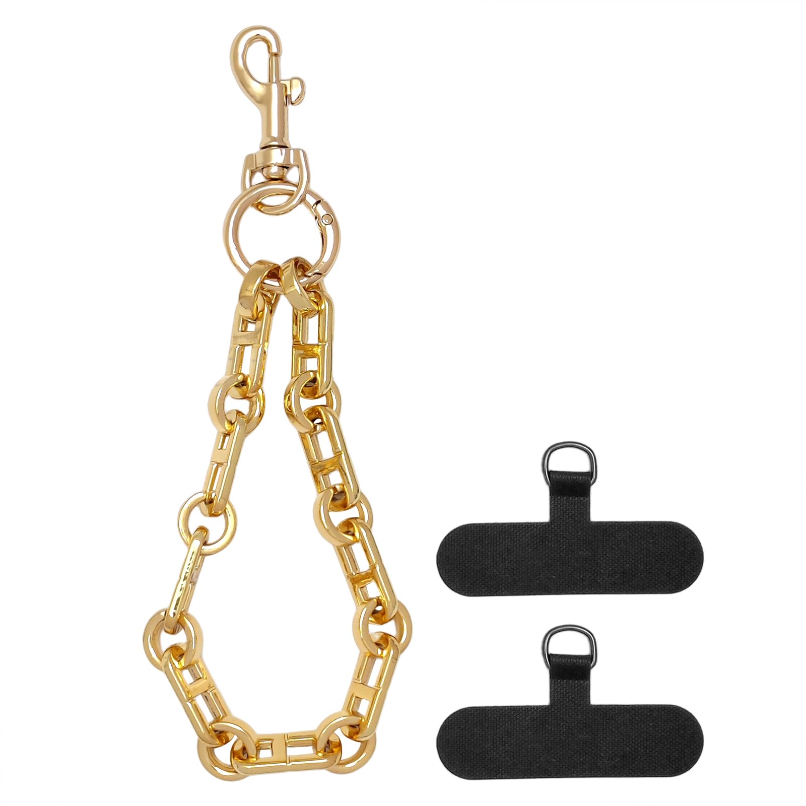 Phone Wrist Strap with Metal Chain Phone Lanyard Wrist with 2 Tether Tabs Metal Leather Cellphone Charm Phone Chain-picture-50