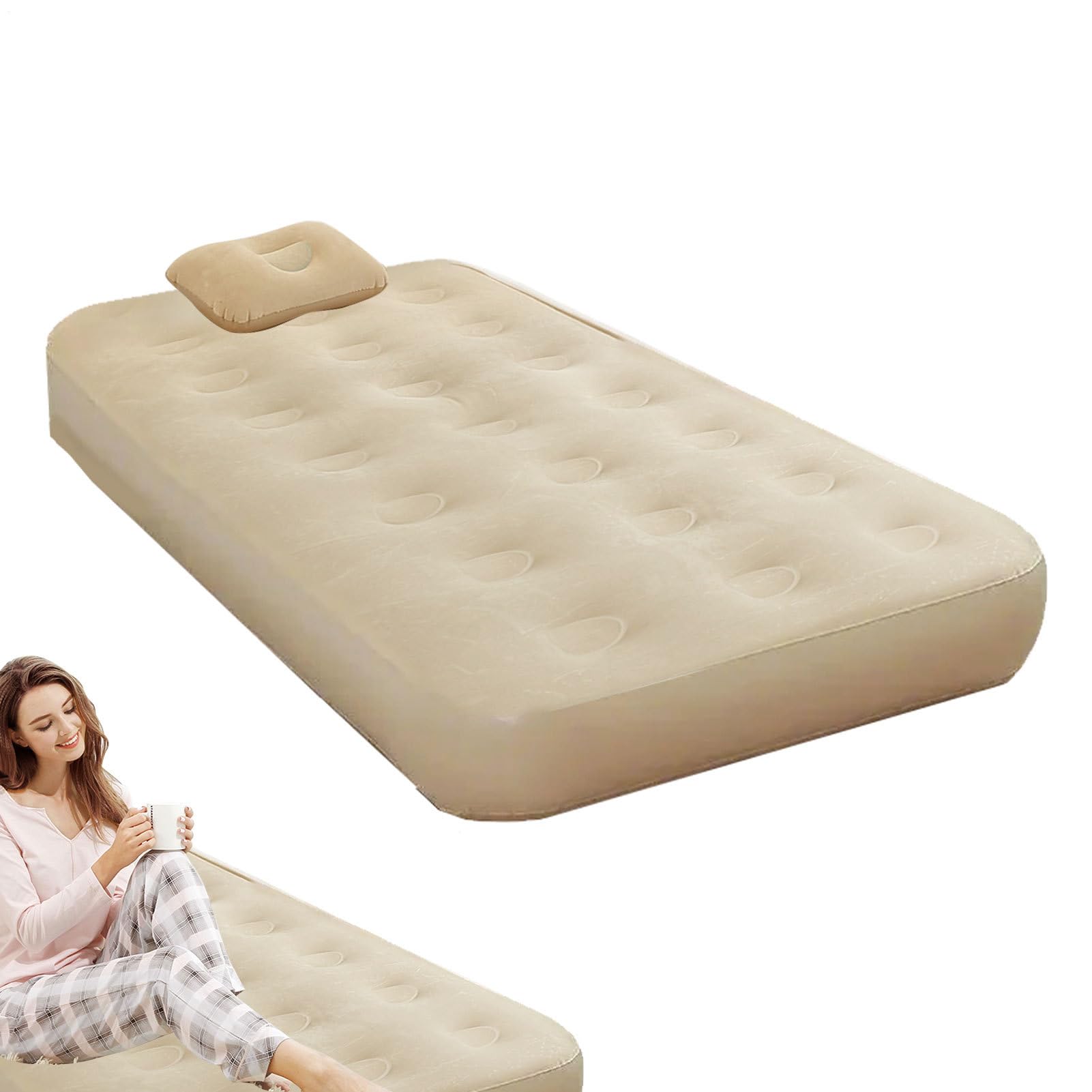 Colchón De Aire Hinchable Colchoneta Inflable Portátil Individual para