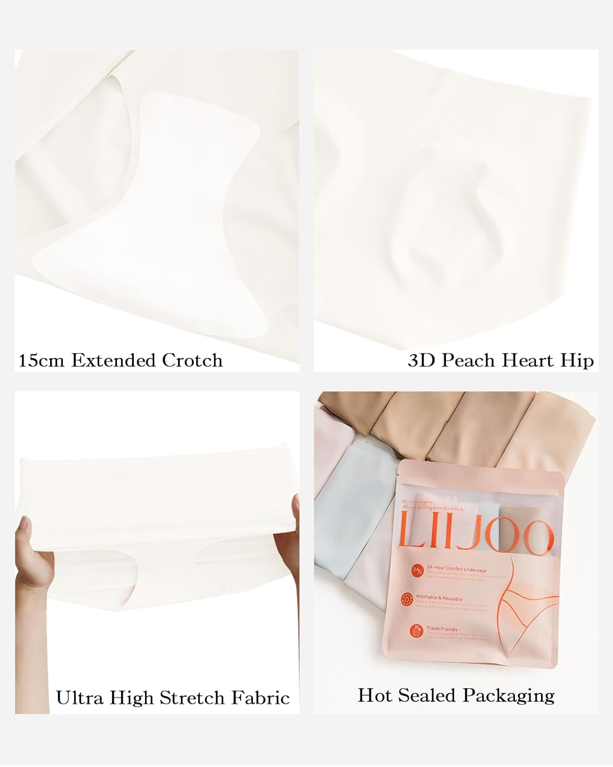 Seamless Mid Waisted Underwear for Women, Full Coverage No Show Briefs, Soft Stretch Panties - Image 3