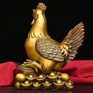 Copper Chicken Chinese Brass Chicken Brass Chook Feng Shui Chicken Wealth Rooster Office Workspace Brass Decor Feng Shui Room Decor