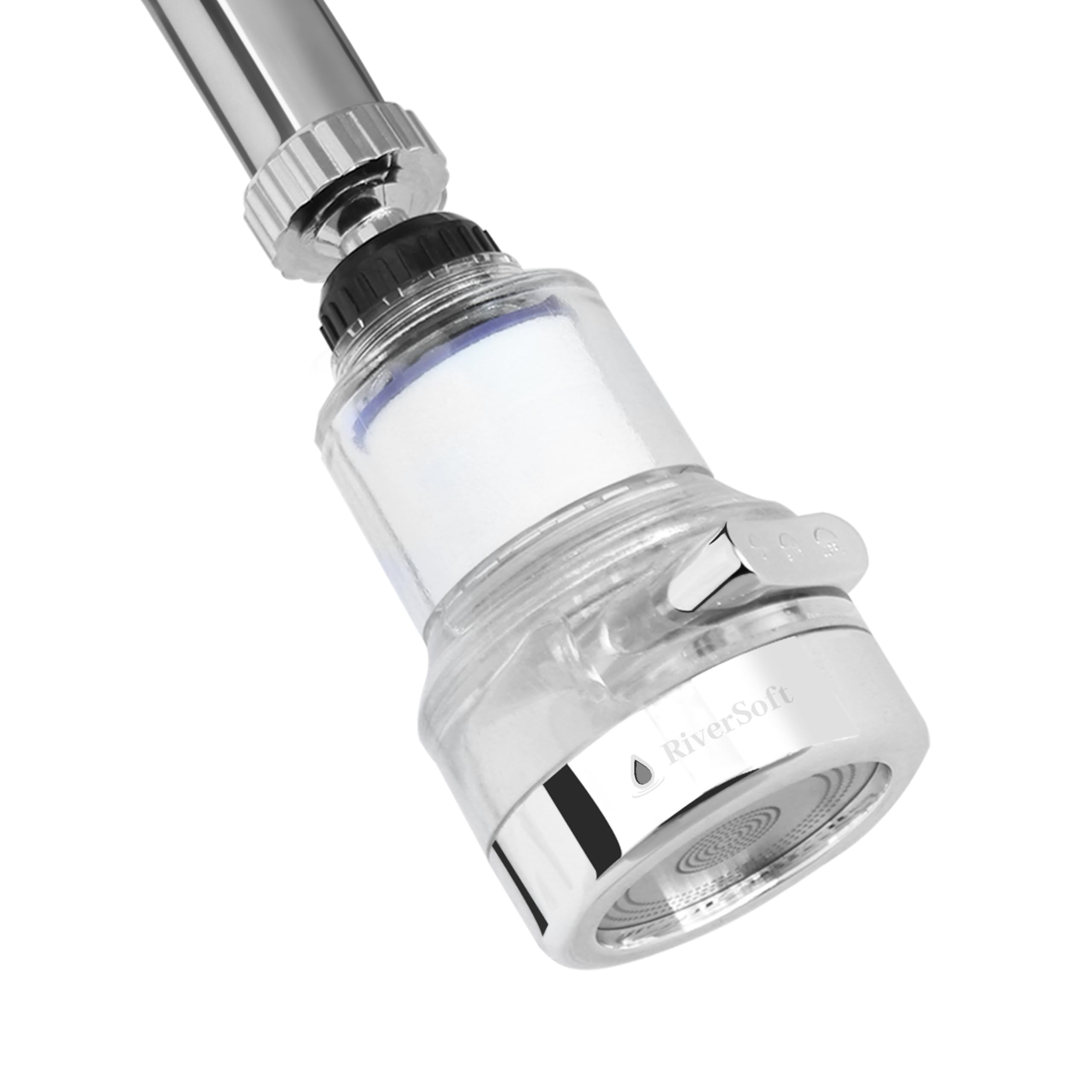 RiverSoft EcoBlu EB-03 360° Rotatable Kitchen Faucet Tap Extender with Filter | 3 Flow Modes | Removes Sediments | with Mineral Balls-picture-25