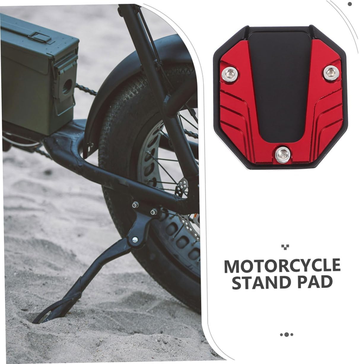 Alipis 2pcs Motorcycle Kickstand Foot Pad -resistant Side Stand Extension for Electric Scooters Motorcycles Secure Stable Base Easy Installation Stylish Kickstand Accessories