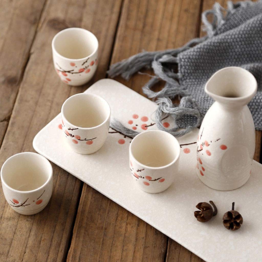 Ensemble de Tasses à saké en céramique, Ensemble de 6 pièces, Verres à vin, Froid/Chaud/thé/Shochu, Pots à saké (BQ)