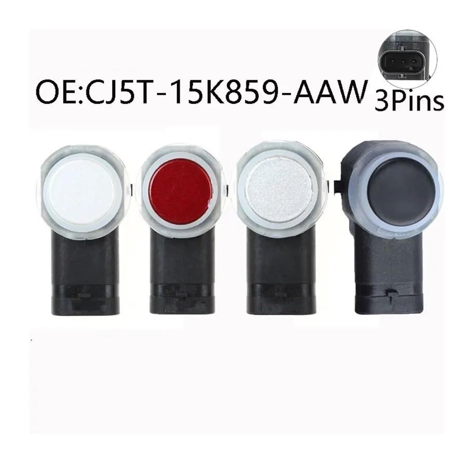 Sensores Marcha Atrás Sensor De Objetos Para Asistencia De Aparcamiento Sensor PDC Sensor De Radar De Asistencia Cj5t15k859aaw(blanco,4pcs)