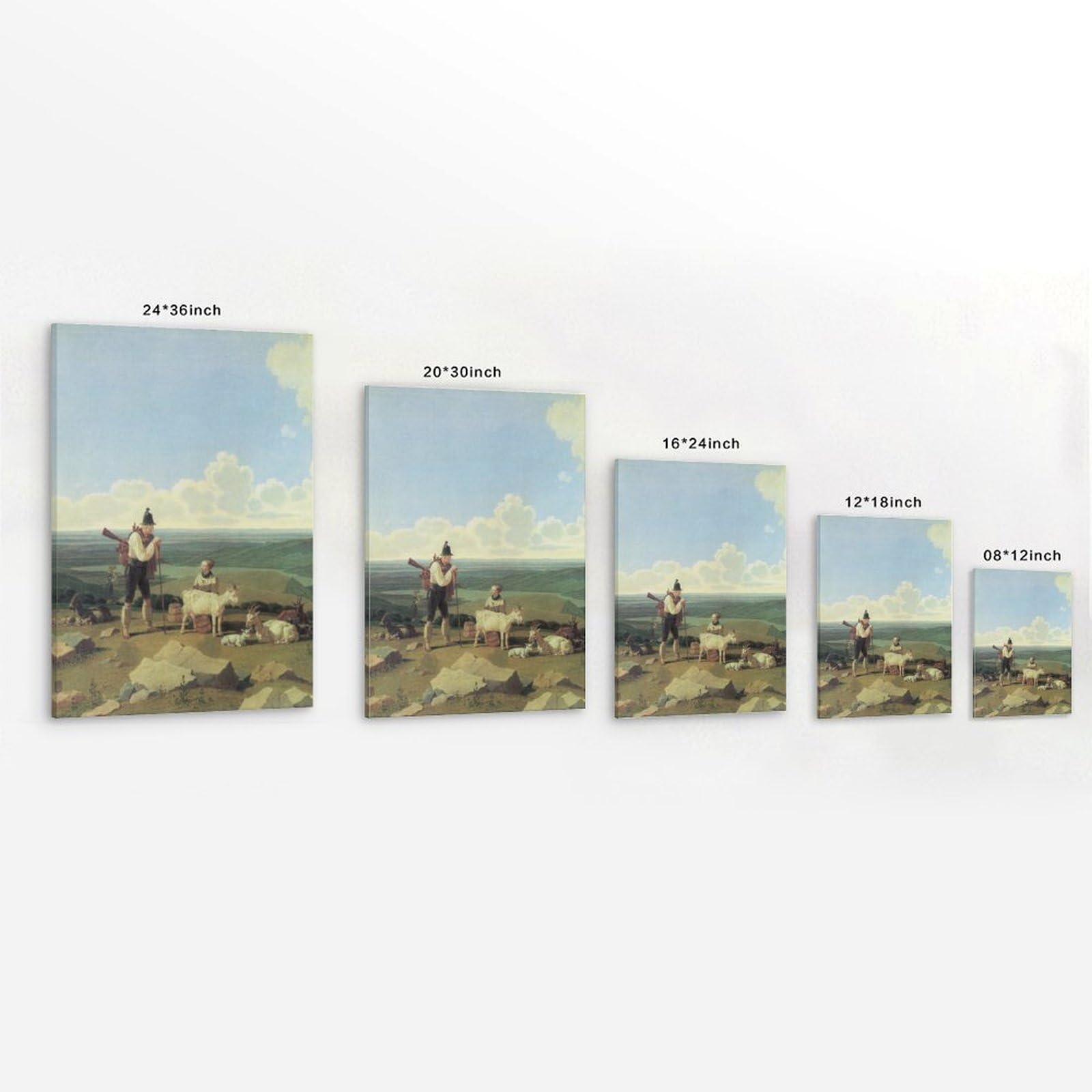 generisch The Chamois Hunter by Wilhelm Von Kobell Impresiones en Lienzo Modernas, Cuadros Decorativos Para Habitación de Niños o Niñas, Murales Para Salón Y Pinturas Con Motivos Festivos 45 x 45 cm